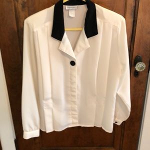 Silky pleated Blouse Vintage 1980